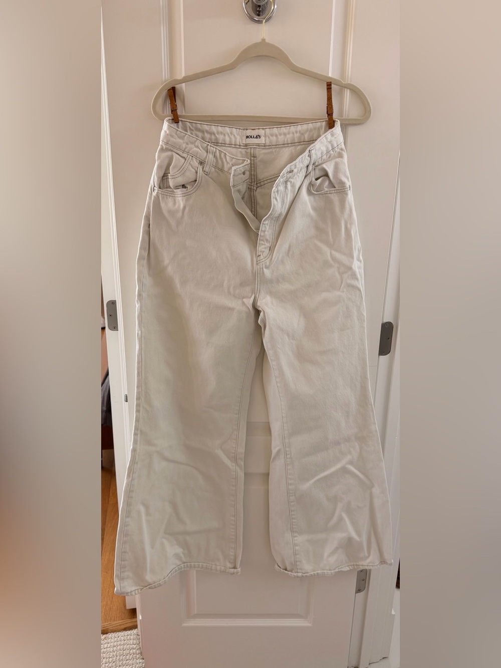 ROLLA'S Elle Super Flare Jeans — Cream - Picture 2 of 4